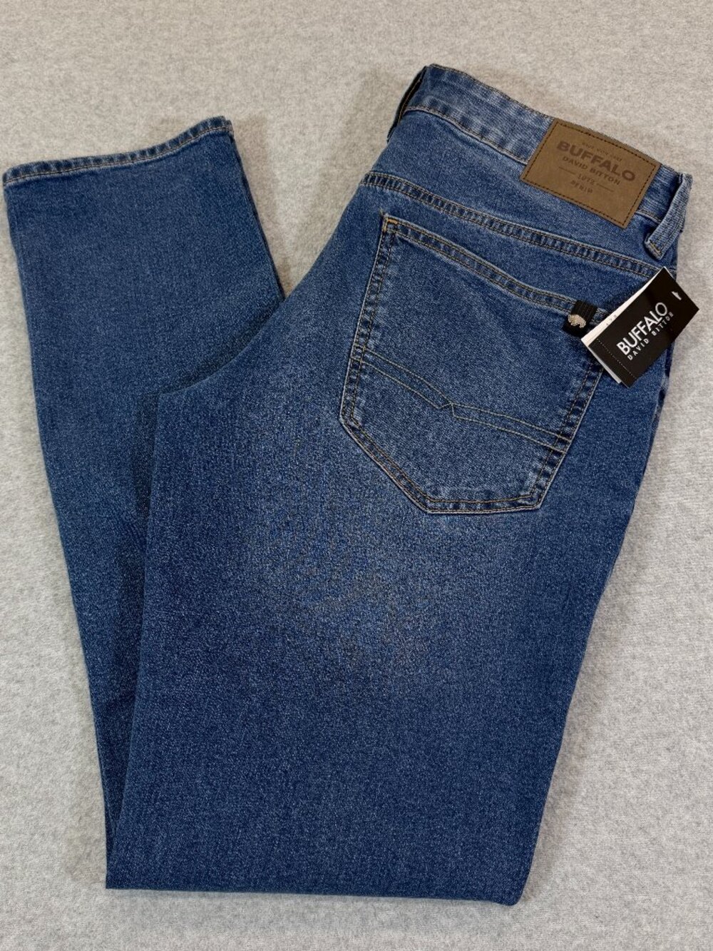 Buffalo David Bitton Jeans Ash Slim Stretch 32x32 (Fit 34) Blue Medium Wash